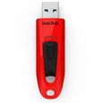 Clé USB SanDisk Ultra 32 Go Rouge - USB 3.0 - Jusqu'à 80 Mo/s-1