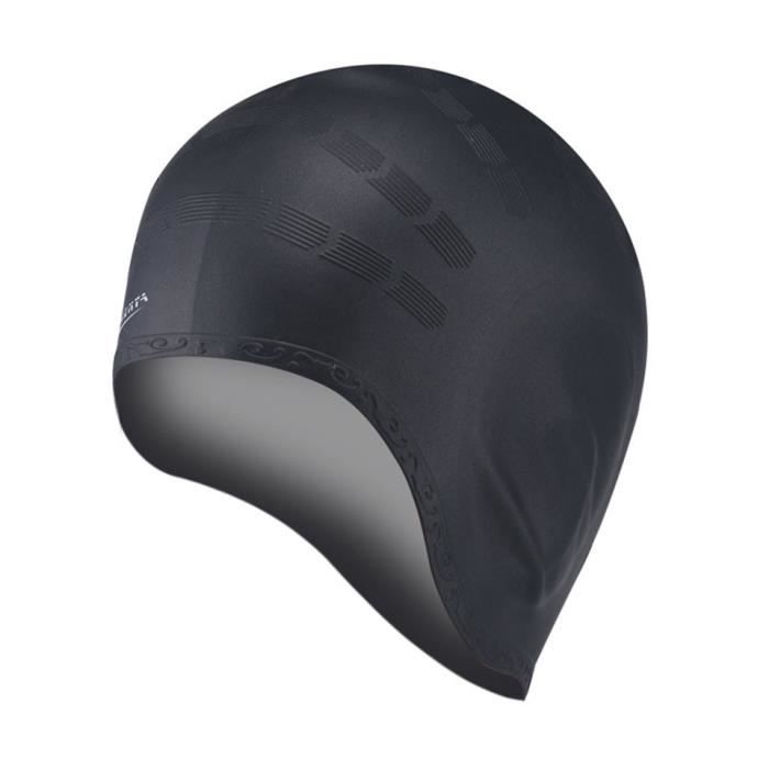 Bonnet de Bain de Natation en Silicone Haute Élasticité Étanche Adultes