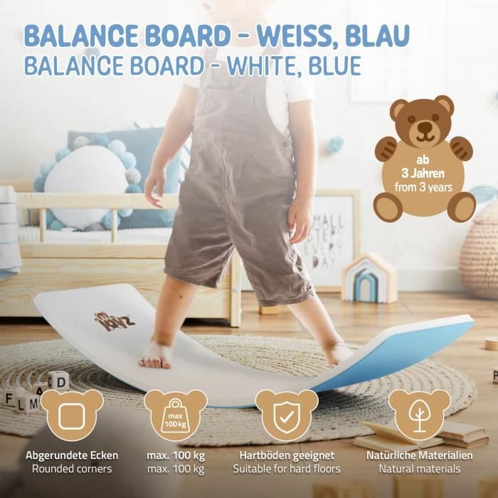 MeowBaby® Planche D'équilibre pour Enfants 80x30cm Planche