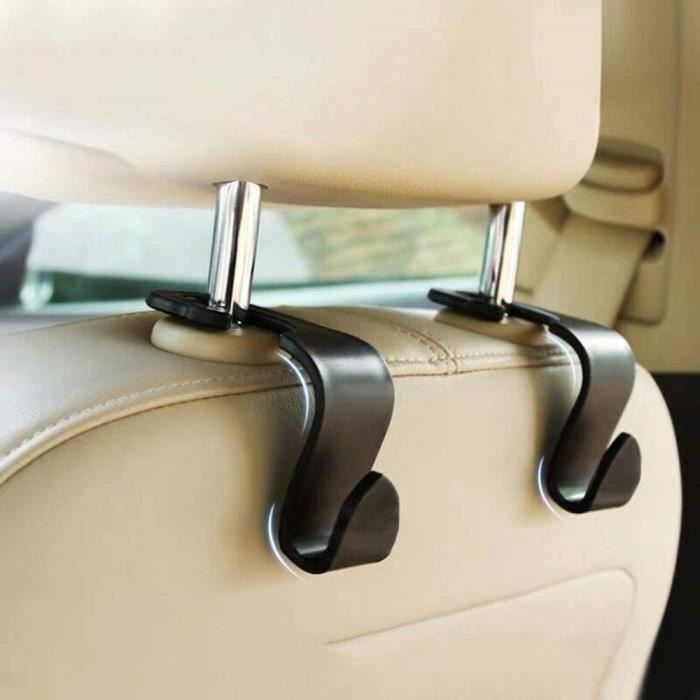 Lot De 2 Crochets Appuie-Tête Voiture 2-en-1 + Support Téléphone 360° - Organisateur Siège Auto Pratique