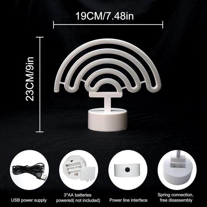 Lampe Néon LED Cœur Rouge - Décoration Lumineuse USB Ou Piles Pour Mariage Et Chambre