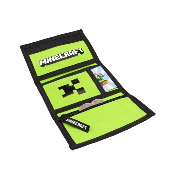 Porte-monnaie Minecraft Creeper Officiel – Fermeture Éclair, Idéal Pour Enfants Et Fans De Jeux Vidéo