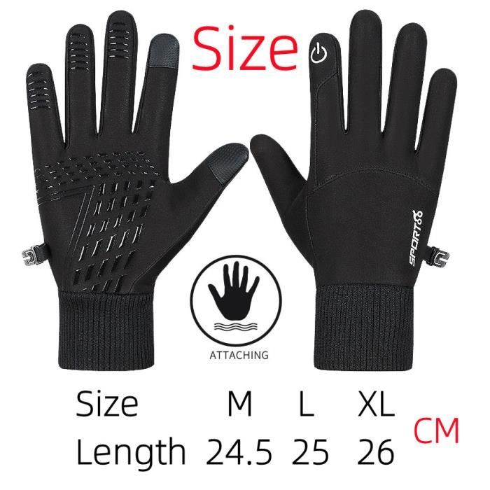 Gants de Moto à Écran Tactile pour Homme,Chauds et Imperméables,Protection d'Hiver- WN-01-orange