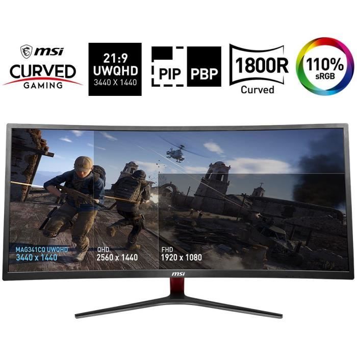 Ecran pc incurvé MSI Optix MAG341CQ 34 HDMI DVI DP 4K