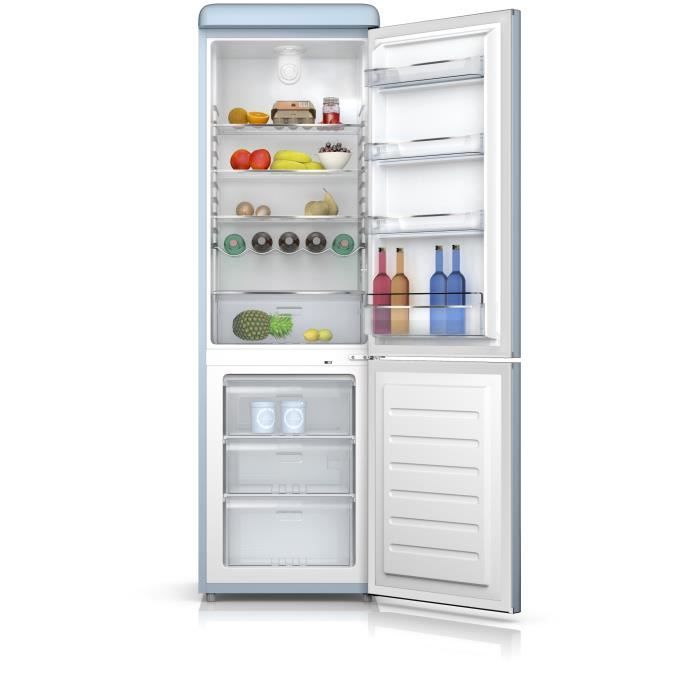 Réfrigérateur Vintage SCHNEIDER SCB300VR - 304L, Design Rétro Années 50, Froid Brassé, Classe A++, Rouge Vif - Idéal Pour Une Cuisine Unique - 8