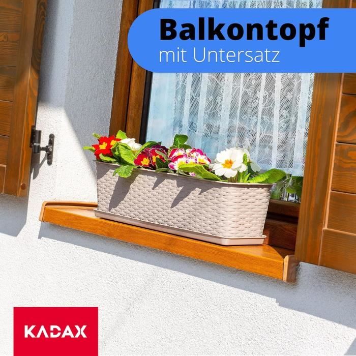 KADAX Jardinière De Balcon En Plastique De Qualité Supérieure - Pour KADAX Jardinière De Balcon En Plastique De Qualité Supérieure - Pour
