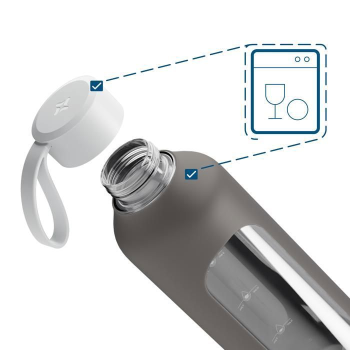 Gourde en verre Wessper avec housse de protection 500ml