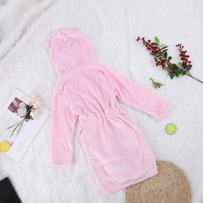 peignoir capuche pour gar on et fille doux et chaud en polaire corail pour enfants de 2 10 ans 606