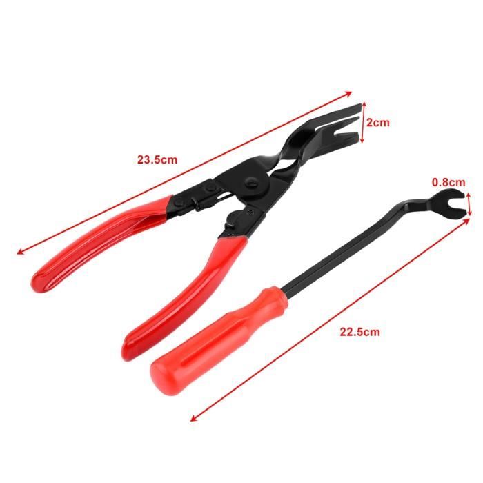KSTE Lot De 3 Pince Clips Panneau Porte Voiture – Outil Extracteur Garniture Flexible, Pince à Clip Et Tuyau – Idéal Réparation Auto
