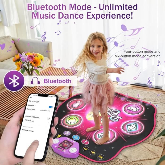 Tapis de danse musical Bluetooth avec 5 niveaux de jeu pour enfant Tapis de danse musical Bluetooth avec 5 niveaux de jeu pour enfant