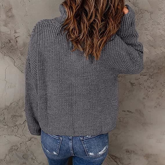 Pull Col Roul Femme Pull Femme Hiver Pull Femme Chic Pull Zipp