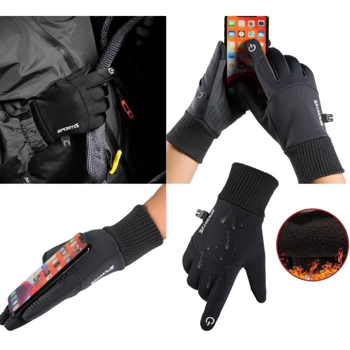 Gants Moto Hiver Imperméables Tactiles Et Coulissants, Taille Unique