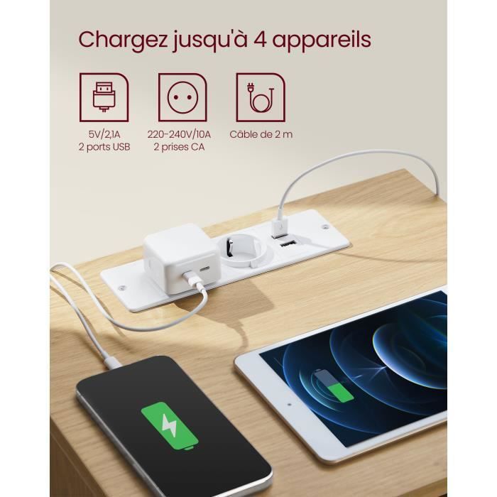 Table De Chevet Moderne VASAGLE Avec 3 Tiroirs Et Bande LED RGB - Meuble De Nuit Coloré Pour Chambre Adulte