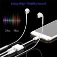 [Certifié Apple MFi] Adaptateur D'écouteurs pour iPhone,Double Adaptateur Lightning Audio & Chargeur iPhone Splitter Dongle Co[577]-3
