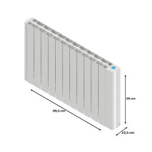 Radiateur Inertie Céramique + Film Chauffant DREXON PALMA 2000W – Programmable, Éco, Blanc 99x50 Cm