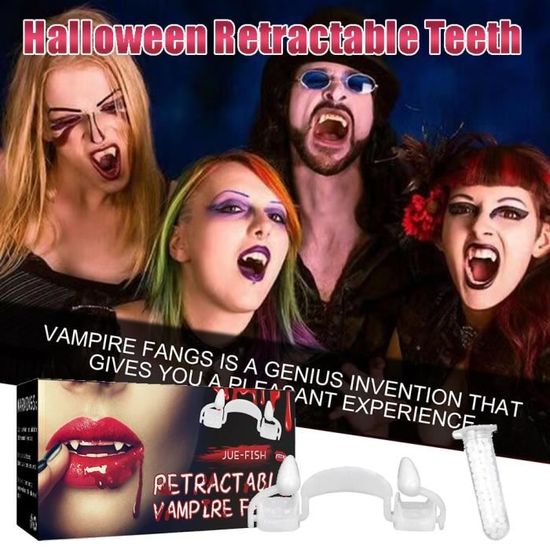 Faux dentier pour Halloween avec taches noires