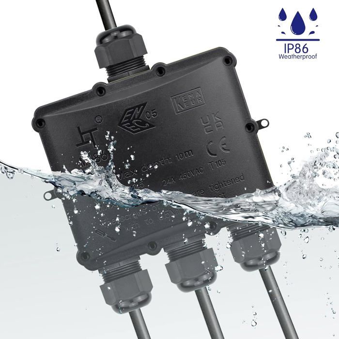 Boîte de Jonction Étanche IP68,Connecteur de câble à 4 voies,Adapté