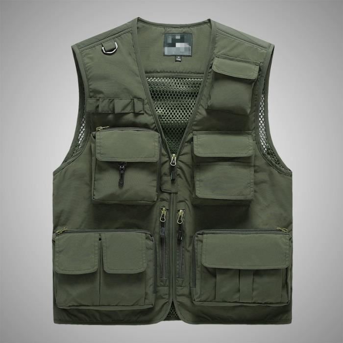 GILET DE SECURITE Taille 6XL Orange Gilet utilitaire tactique Orange a col en v pour hommes gilet de securite d exterieur sans ma Cdiscount Auto