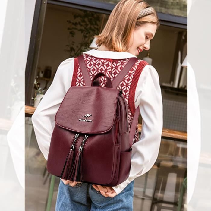 Sac a dos cuir femme antivol best sale
