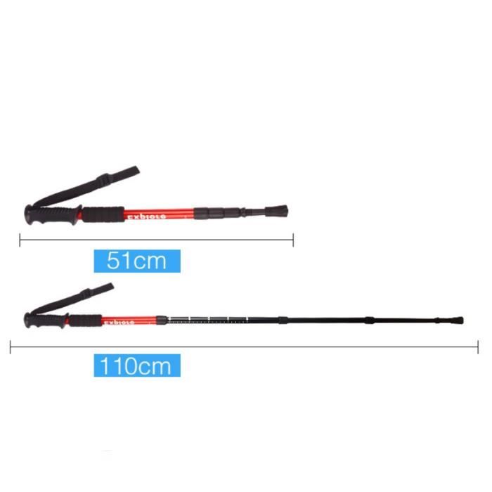 Bâtons De Marche Nordique Réglables 64-135 Cm – Alliage Léger, Ressort Anti-choc, Embouts Caoutchouc – Pour Trekking, Rando, Tous Terrains