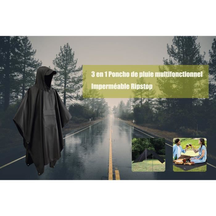GTDOOCE 2 Pièces Poncho Pluie Imperméable,Universel