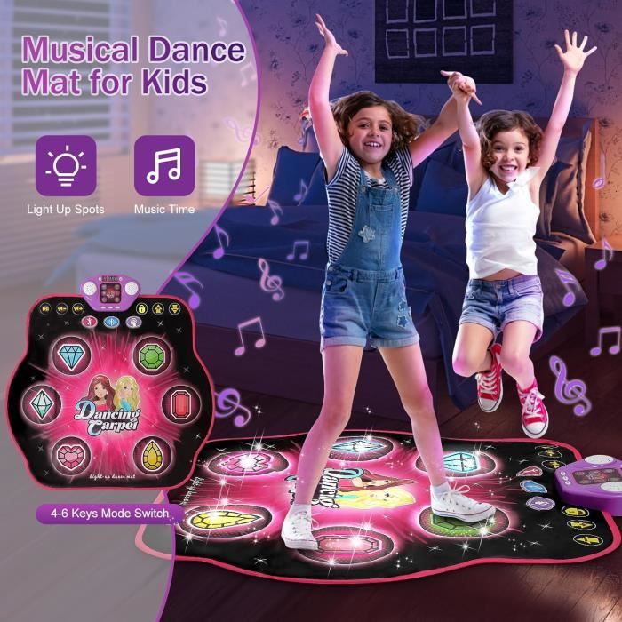 Tapis de danse Musique Bluetooth - Zwart - Avec 8 flèches - 8 modes - Fonction Tapis de danse Musique Bluetooth - Zwart - Avec 8 flèches - 8 modes - Fonction