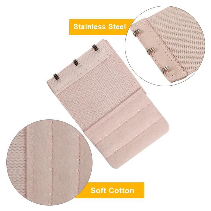 Ailan Rallonge De Soutien-gorge 2 Crochets 3 Rangées – Teinte Chair Dorée – Extenseur De Bustier Confortable