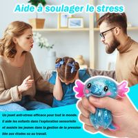 Kleemeiero Lot De 4 Axolotl Anti-Stress – TPR à Rebond Lent, 10.8x9x3.5 Cm, 90 G – Soulage L'anxiété, Focus, Méditation – Dès 3 Ans