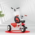 Tricycle Evolutive pour Enfants de 15 mois à 3 ans - Tricycle Poussette Rouge et blanc 75x50x87cm-0