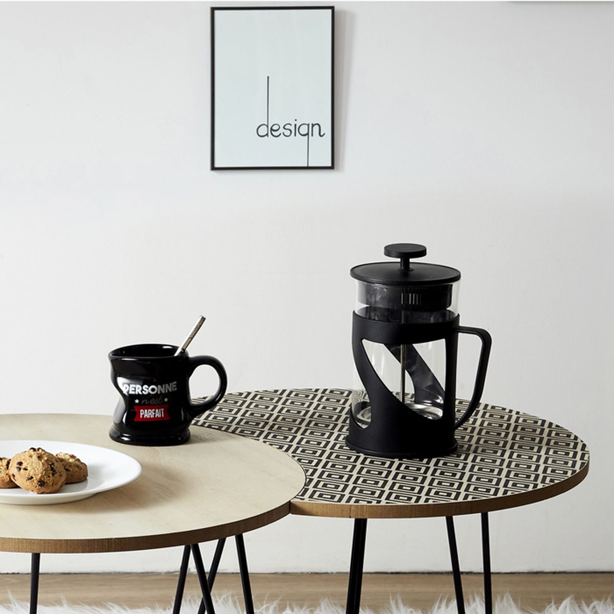Cafetière à Piston En Verre Borosilicate 600 Ml - Avec 100 Filtres Papier Taille 02, Fond En Noyer - Pour Café Filtre Maison
