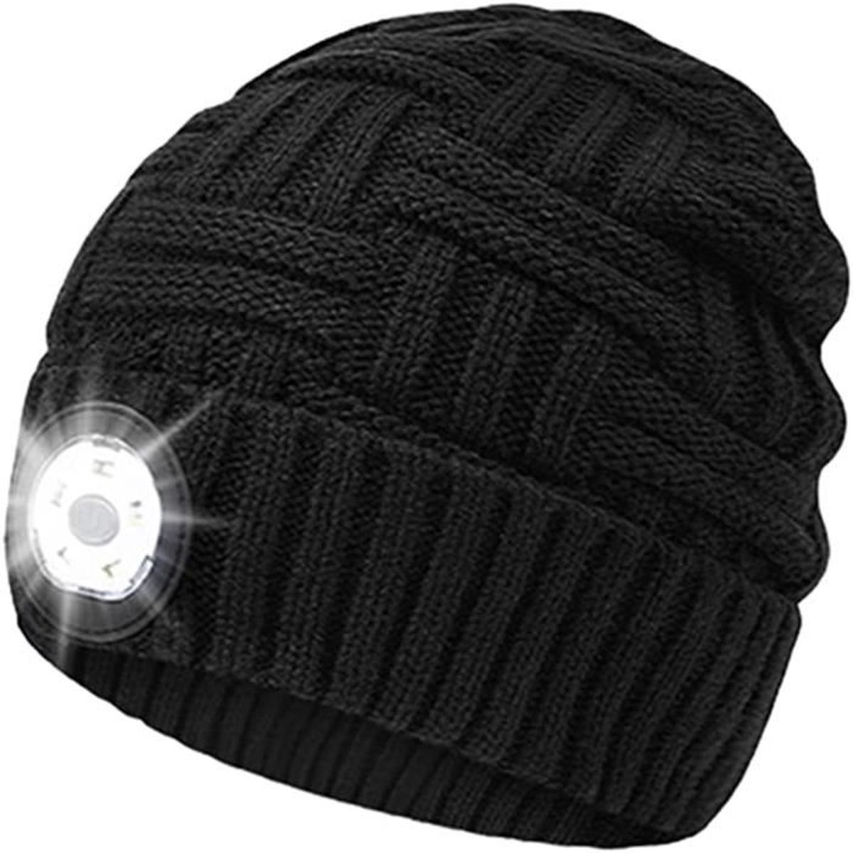 Bonnet LED ATNKE USB Rechargeable - 4 LED, Étanche IP44, Lumière Blanche - Pour Course, Randonnée, Hiver - Unisexe