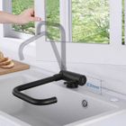 LONHEO MAX Robinet de Cuisine Rabattable en Inox Mitigeur Evier Cuisine Noir avec Barboteur démontable, Pour Évier contre Fenêtre
