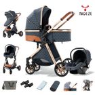 MAGIC ZC MagicZC poussette bébé 3 en 1,Dossier réglable,0-3 ans, pliable,nouveau né,bleu