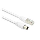METRONIC Câble TV coaxial 9,52 mm mâle-RJ45 mâle 5 m - blanc