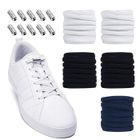 YOBON 5 Pairs Élastiques Lacets Plats avec Fermeture en Métal, Lacets Chaussures sans Nœuds Cravate pour Enfants et Adultes - L100CM