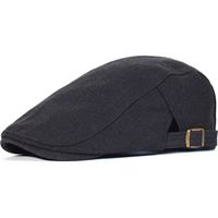 Chapeau quatre saisons en coton pour hommes, béret masculin et femme, casquette rétro anglaise à vis Black|Taille unique -DRFT5603