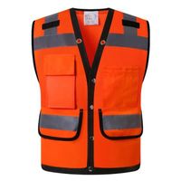 L-chest 126cm - 105 orange - Gilet de sécurité réfléchissant en maille haute visibilité avec poches pour homm
