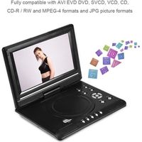 Fdit Lecteur DVD MP3 9 po Lecteur Vidéo DVD Portable LCD à Écran Large Rotatif Radio FM Jeu SD USB AV CD EU Plug