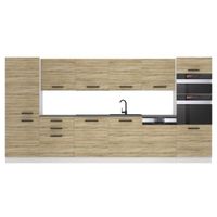 Cuisine Belini Naomi 360cm - Blanc Très Brillant - Sans Plan De Travail - Meubles Premium