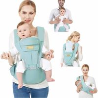 Porte bébé Ergonomique avec Siège à Hanche/Pur Coton Léger et Respirant/Multiposition:Dorsaux,Réglable