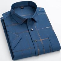 Chemise-chemisette,Chemise habillée imprimée à manches courtes pour hommes,grande taille,5XL,6XL,luxe,été,affaires - Shirt Men-11