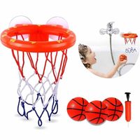 Mini Panier De Basket Avec Ventouses Et 3 Balles - Jouet Bain Et Salon Pour Bébé ASONINE