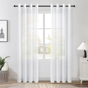 Rideaux Voilages Blancs Ajourés - Très Grande Largeur 310cm X Hauteur 270cm