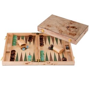 Engelhart Backgammon De Luxe 18 Pouces (45,5 Cm) – Valise En Simili Cuir, Feutre Haute Qualité, Dés Et Pions Nacrés – Jeu De Société 2 Joueurs – Cadeau Idéal