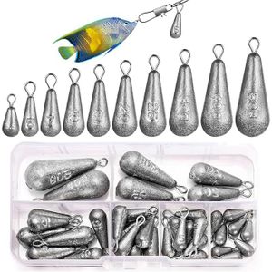 Lot De 10 Plombs De Pêche En Forme De Goutte D'eau Lot De 10 Plombs De Pêche En Forme De Goutte D'eau