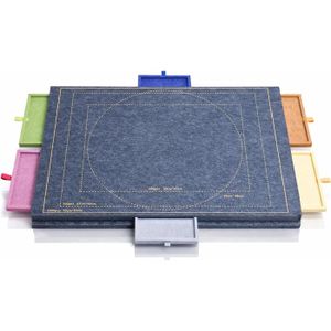 Table De Puzzle Inclinable Pour 1000 Pièces, Feutre, 6 Tiroirs De Tri, Couvercle Antipoussière, Gris