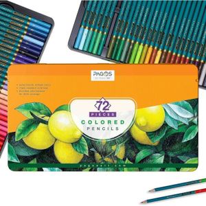 CRAYON DE COULEUR Artwelt Lot de 72 crayons de couleur - Couleurs vi