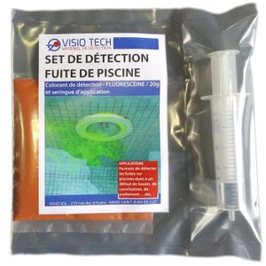 Colorant traceur pour détection de fuite 200 gr - Colorant fuite piscine -  détecteur de fuite liquide (Jaune) : : Bricolage