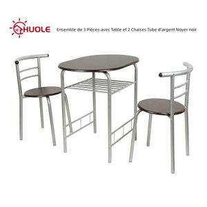 TABLE DE CUISINE  Ensemble de 3 Pièces HUOLE - Table et 2 Chaises - 