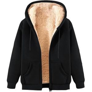 Sweat Zippé Femme à Capuche Polaire - Manches Longues, Poches, épais Et Chaud Pour L'hiver